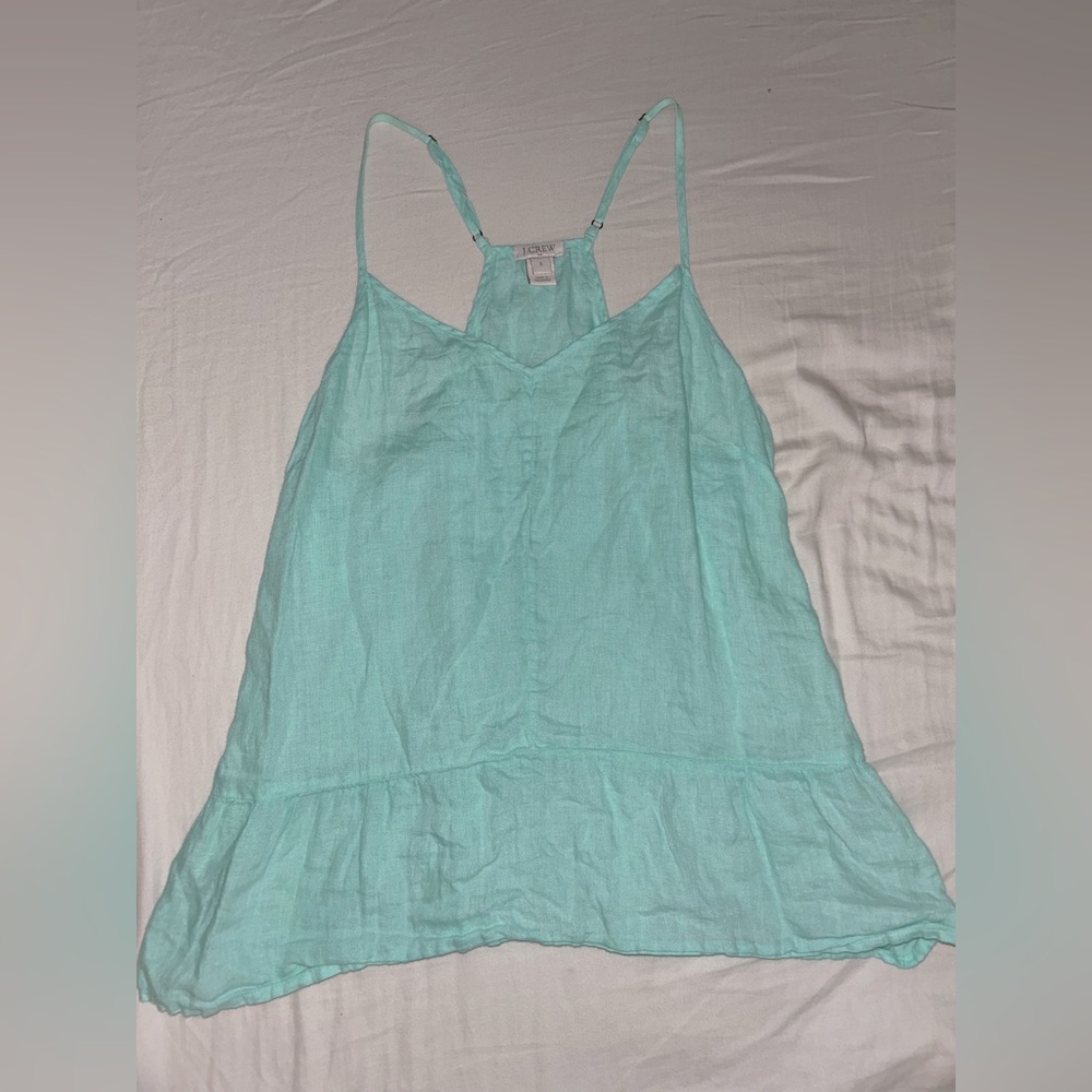 TEAL J.CREW FLOWY TANK WITH ADJUSTABLE STRAPS